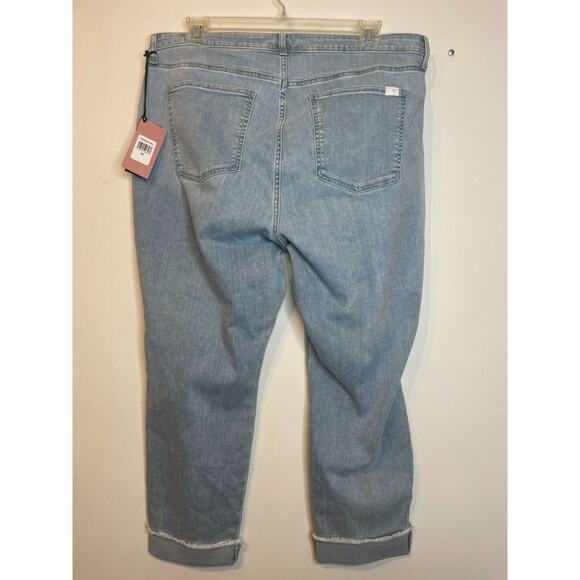 Jen7 Womens Denim High Rise Cropped Skinny Jeans Light Wash Pockets Size 20 Blue - Picture 2 of 8